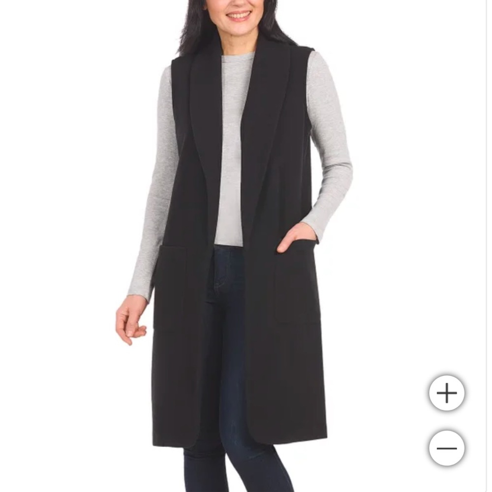 NWT Hilary Radley Ladies' Faux Wool Vest Black Size Large